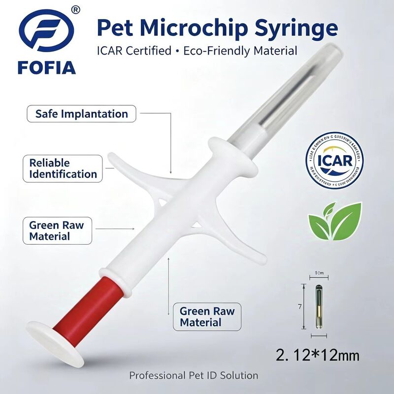 새로운 Fofia 내구성 방수 화이트 RFID 동물 마이크로칩 ZS006 (IP67 및 1.5년 보증) 개, 고양이 및 반려동물 주입 태그용