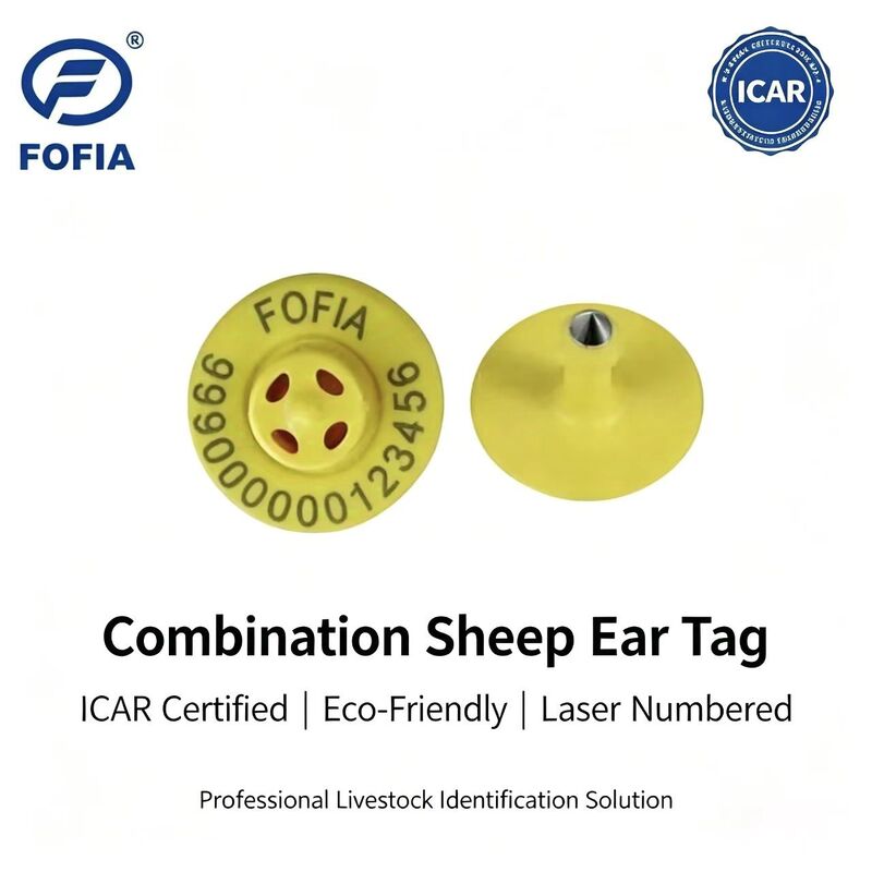 고품질 신규 OEM ET957 RFID TPU 칩 동물 귀 태그 돼지 양 소 10cm 읽기 범위 -20~80C ICar