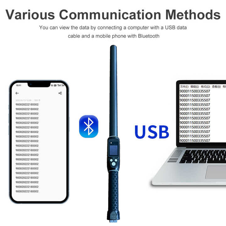 ISO11784/5 RFID 휴대용 134.2khz 장거리 UHF RFID 리더 소 귀 태그 스틱 리더
