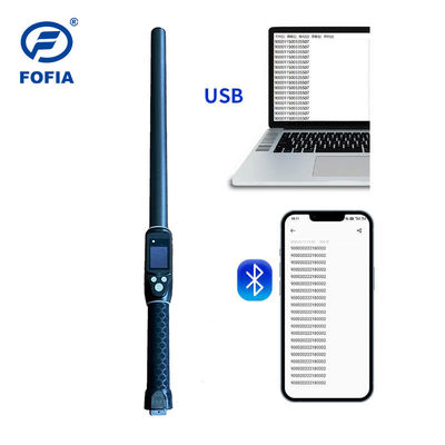 맞춤형 ISO FDX-B HDX 30000 레코드 휴대용 스틱 RFID 리더 소 가축 귀 태그 마이크로칩 장거리 플라스틱