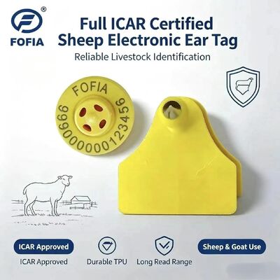Fofia ET957+T967 양 염소 소 동물 조합 전자 농장 추적 귀표 신규 고품질 RFID TPU 레이저 코딩 3